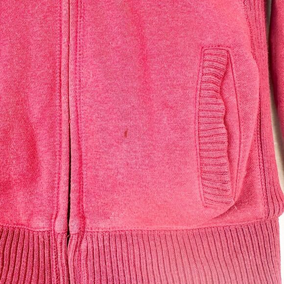 Aeropostale Vintage Y2K Faux Fur Lined Logo Full Zip Hoodie Size Small Maroon - Picture 4 of 5